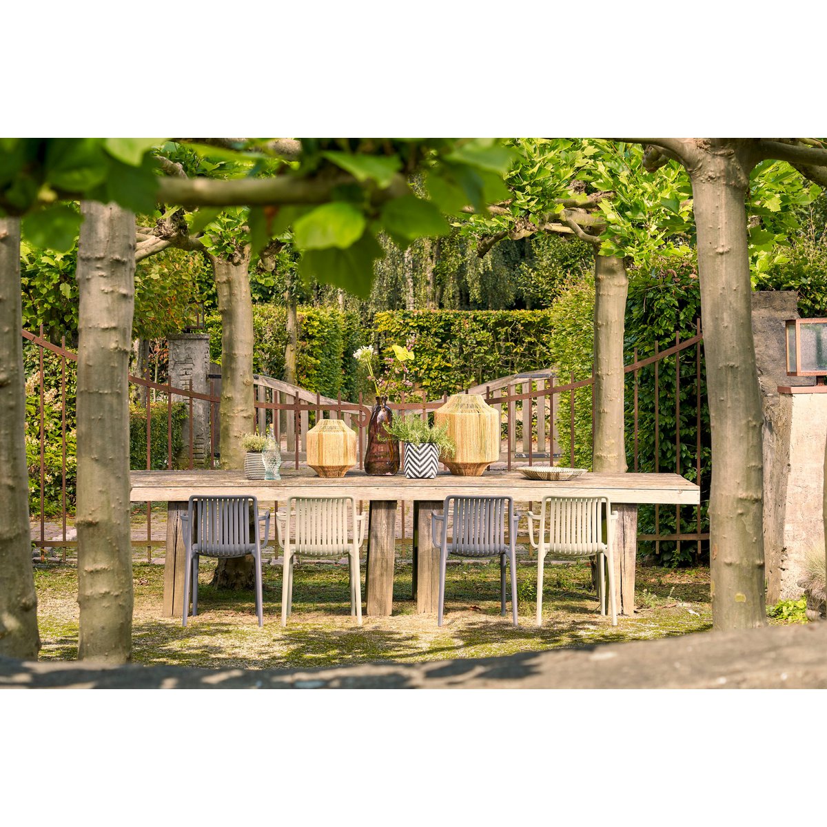 Liliano Lantern - H36 x Ø30 cm - Jute - Dark green