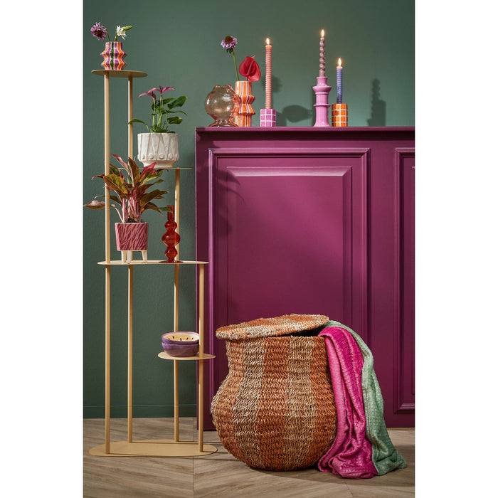 Tacoma Opbergmand met deksel - H47 x Ø50 cm - Jute - Geel