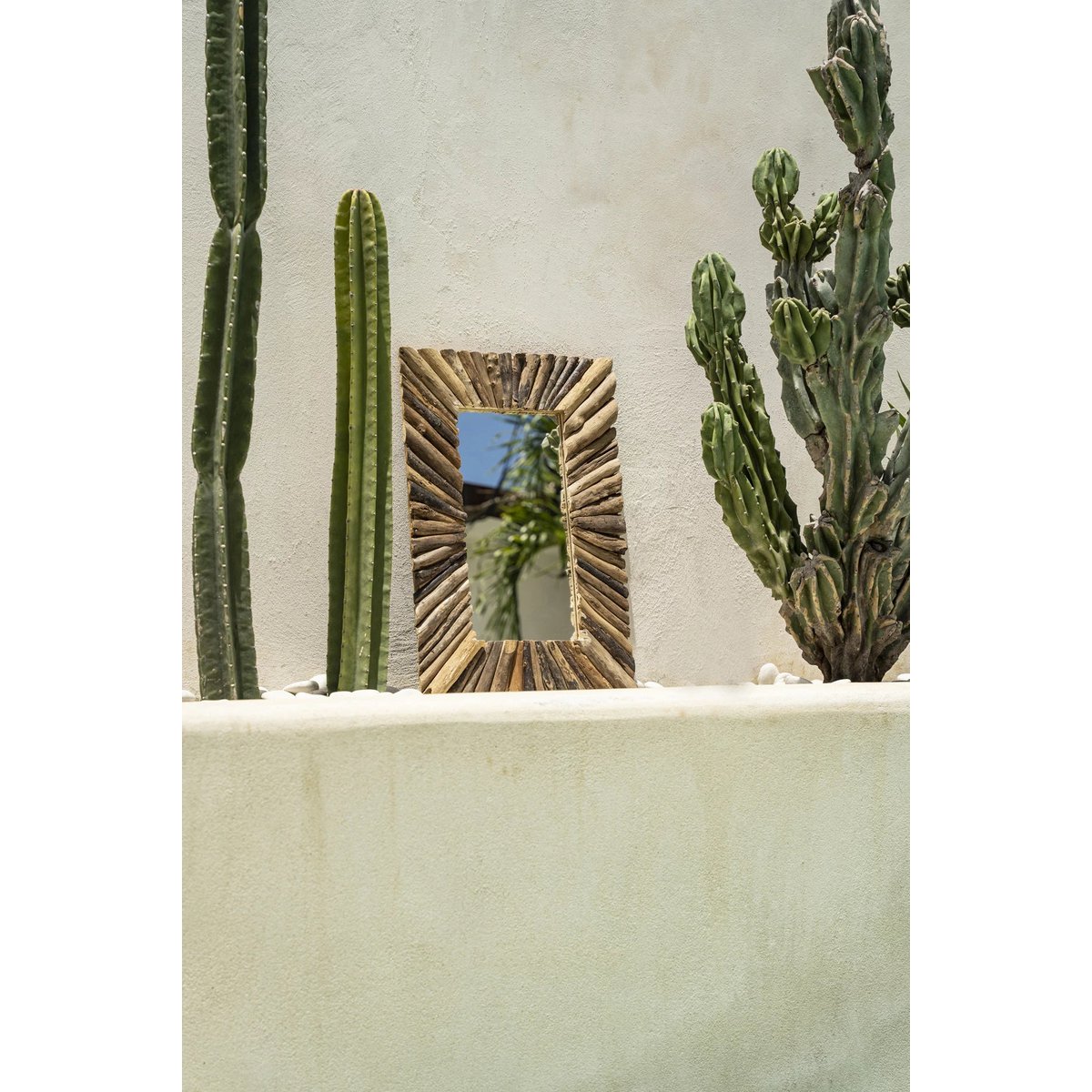 De Driftwood Framed Spiegel - Naturel - M