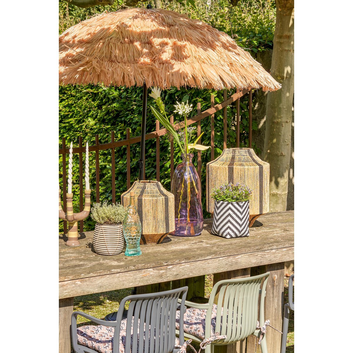 Liliano Lantern - H36 x Ø30 cm - Jute - Black