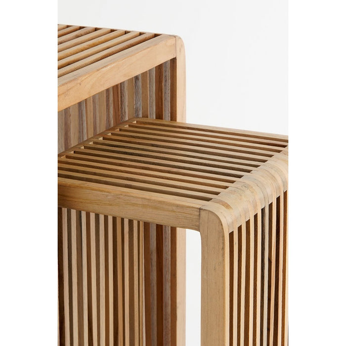 Yonker Plantentafel - Set van 2 - L35 x B25 x H80 cm - Gerecycled hout - Bruin