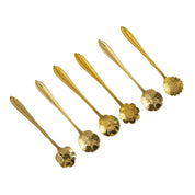 Golden Flower Cake Spoons - Set of 6
