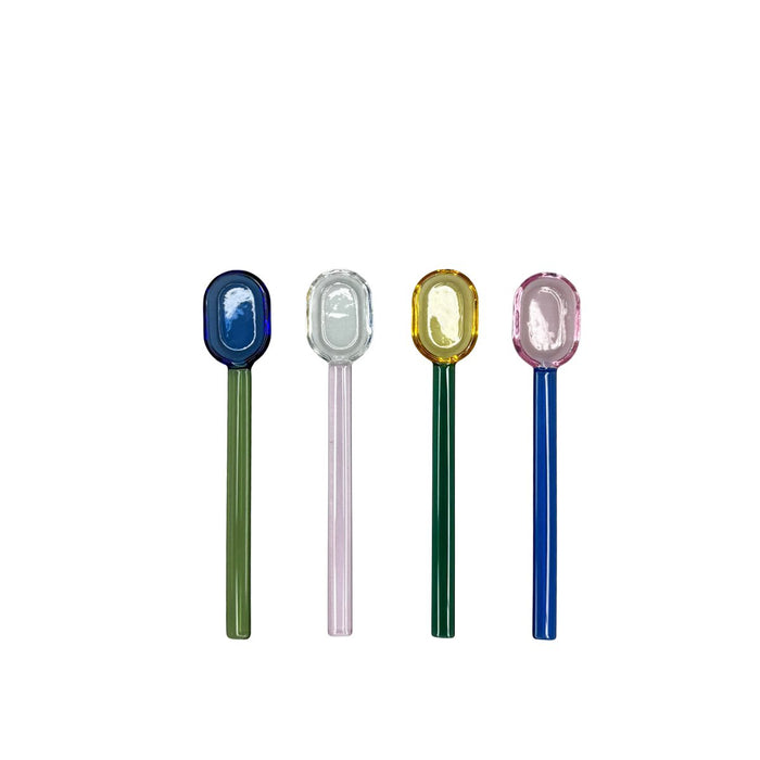 Glass multicolored spoons - Lot of 4
