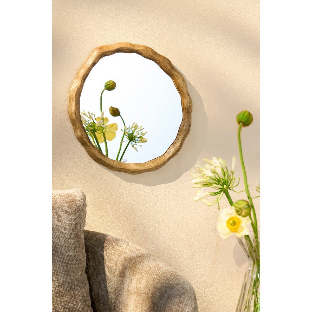 Nick Wandspiegel - L36 x B2 x H38 cm - FSC 100% - Mangohout - Donkerbruin