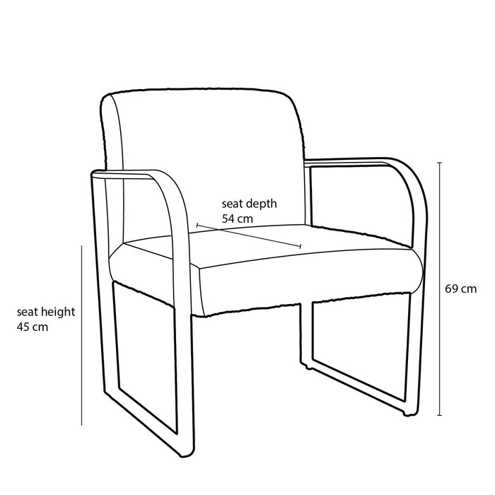 Symon Fauteuil - L72 x B69 x H81 cm - Terra