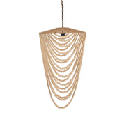 The Wooden Bead Chandelier - Natural - L