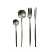 Household 24 pieces Mat Silver rounded contours