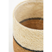 Damian Plant basket - Set of 2 - H20 x Ø20 cm - Seagrass - White