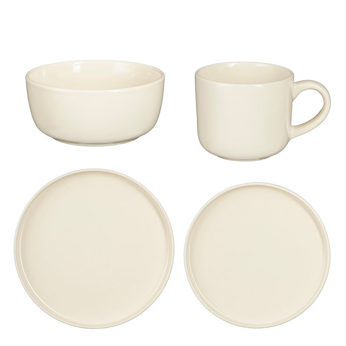 OZZU DESCRIES SET 4 PERSONS - STONE GOOD - OFF -WHITE