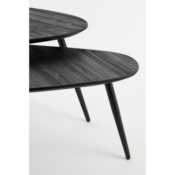 Jailey Side Table - Set of 2 - L84 x W39 x H39 cm - Recycled Wood - Black