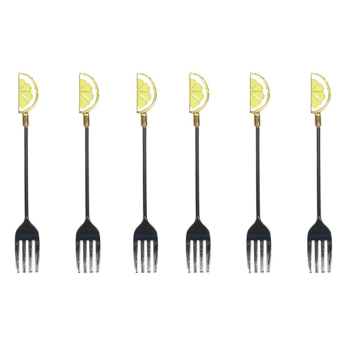 SET 6 LEMON DESSERT FORKS