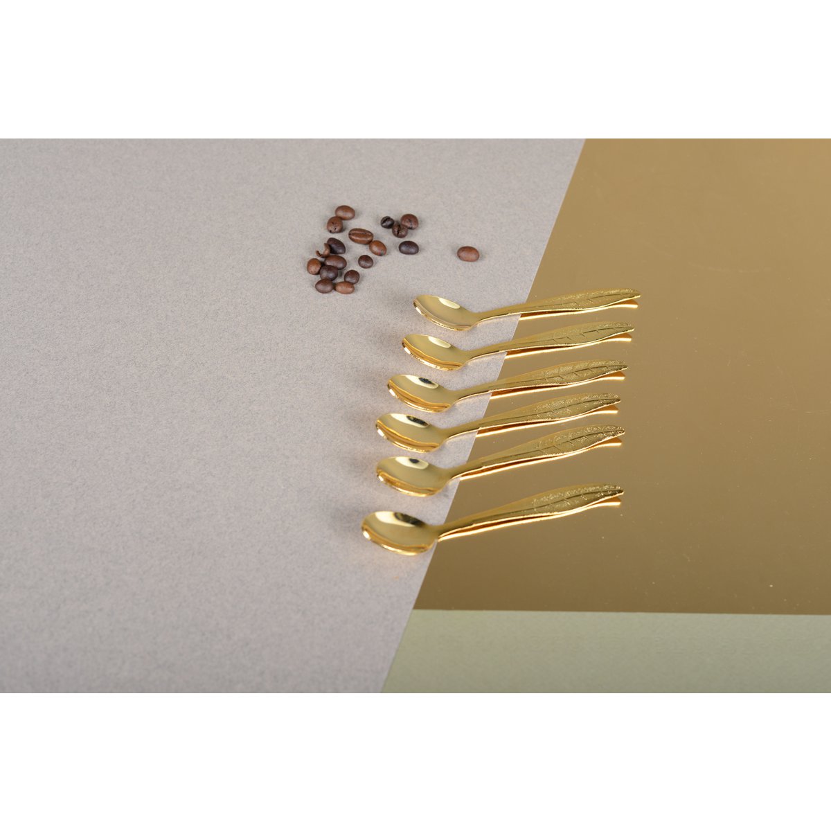 GOLD LEAF SPOONS - SET OF 6
