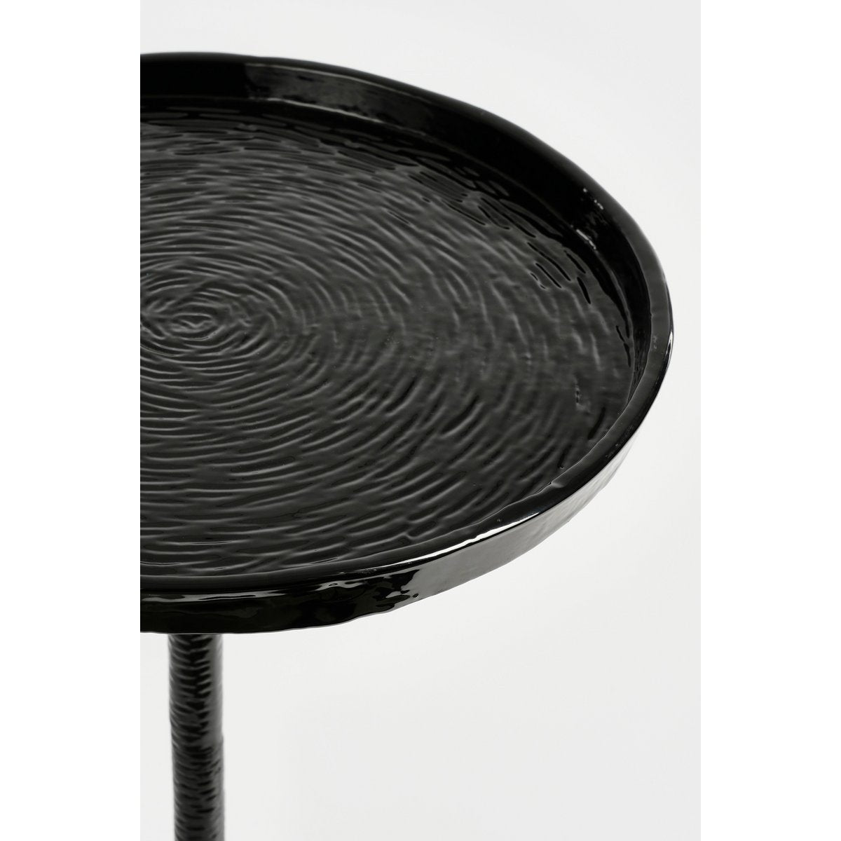 Colin Side Table - H58 x Ø34 cm - Recycled Aluminum - 100% FSC - Black