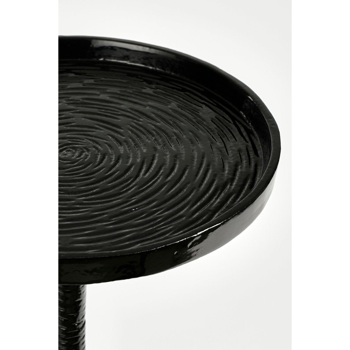 Colin Side Table - H68 x Ø24 cm - Recycled Aluminum - 100% FSC - Black