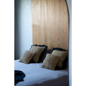 The Raffia Cushion Cover Square - Natural Black - 60x60