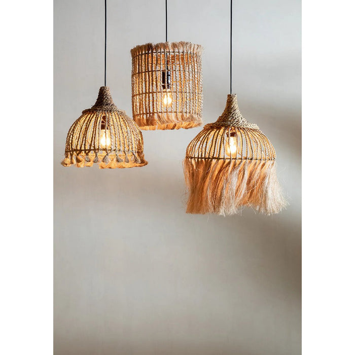 The Abaca Bird Cage Pendant - Natural - M