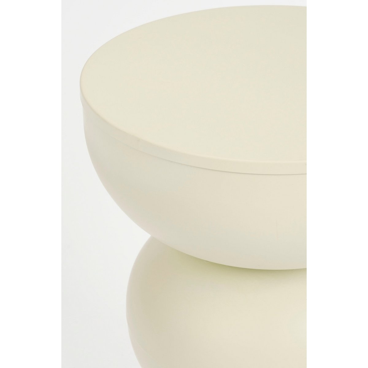 Luna side table - H46 x Ø32 cm - Iron - Off -White