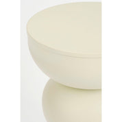 Luna side table - H46 x Ø32 cm - Iron - Off -White