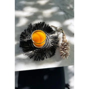 The Fringe Raffia Coaster - Zwart