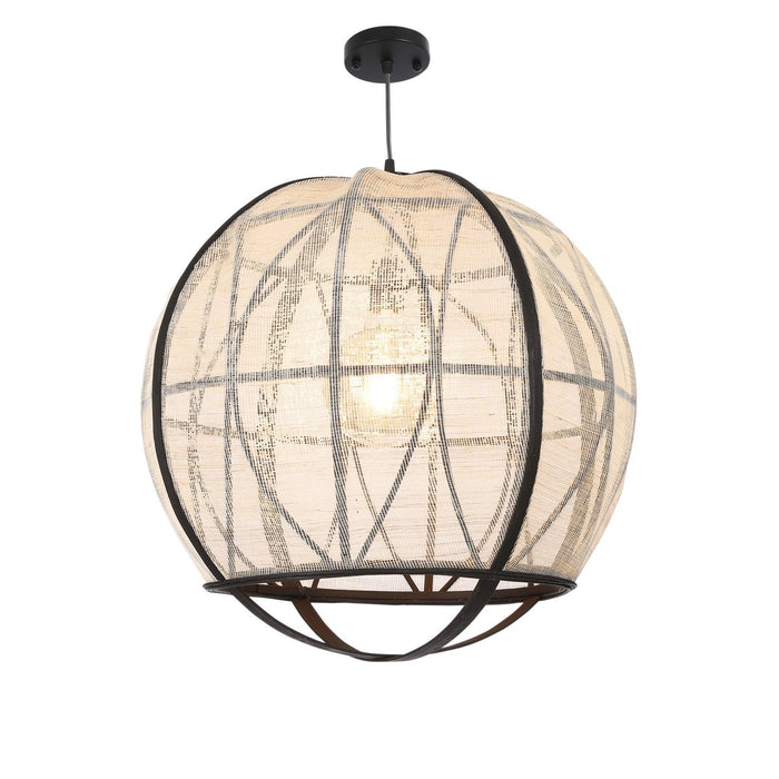 Pella Hanglamp - H50 x Ø51 cm - Linnen - Off-white