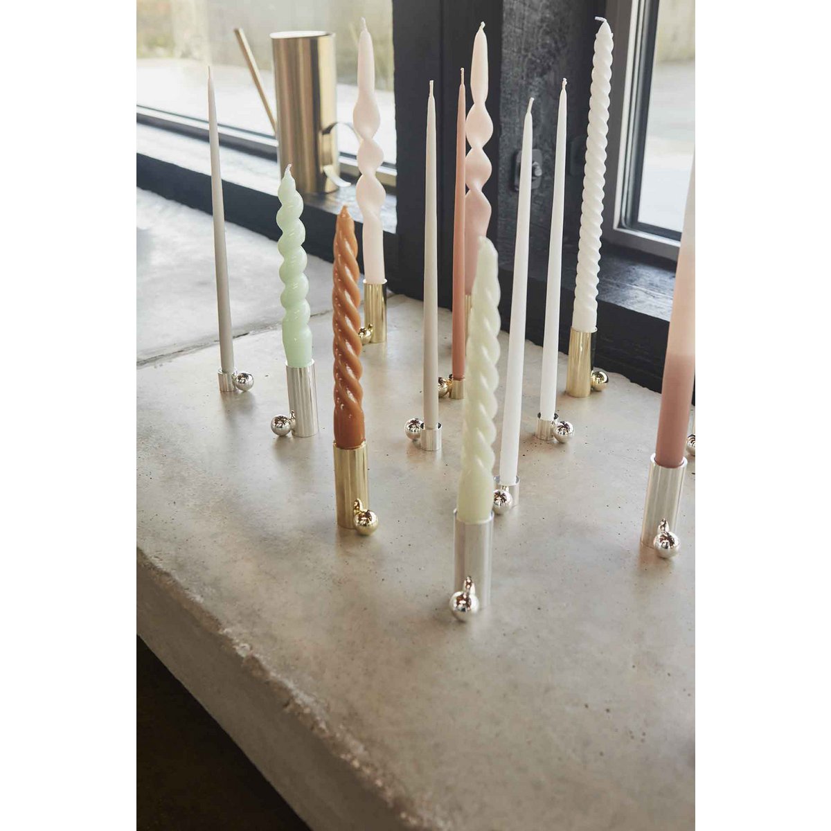 Palloa Solid Brass Candleholder - High