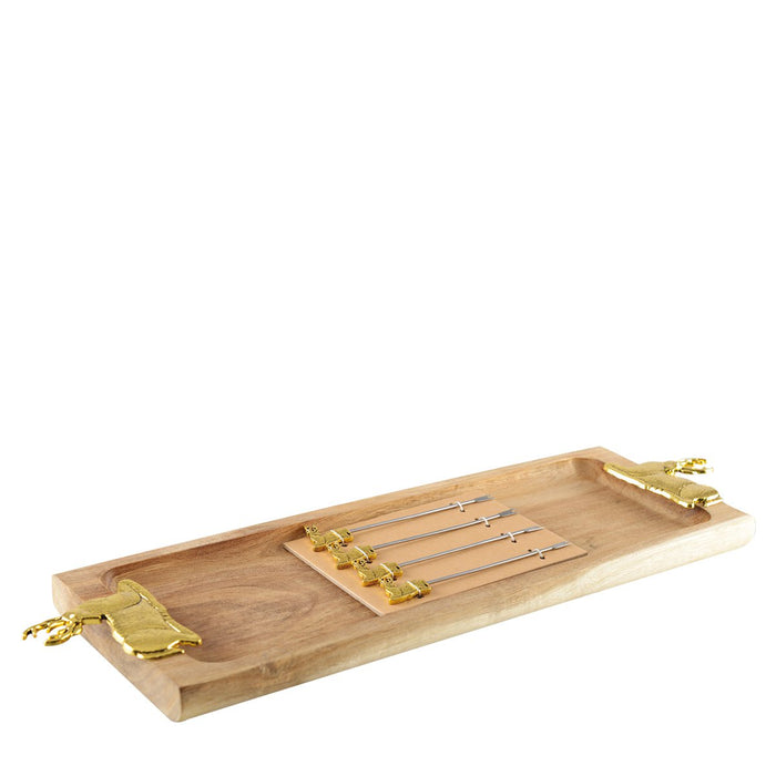 CHARCUTERIE- EN KAASPLANK EN 4 APERITIEFSPELLEN CERF DORE