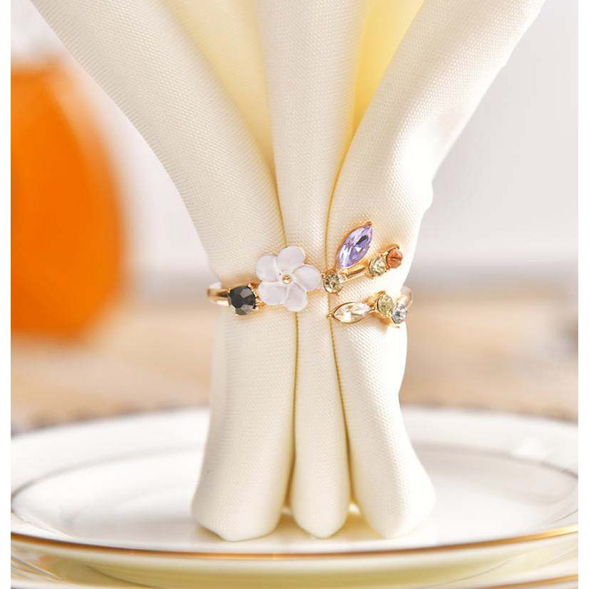 Blossom Gems Napkin Ring - Set of 4