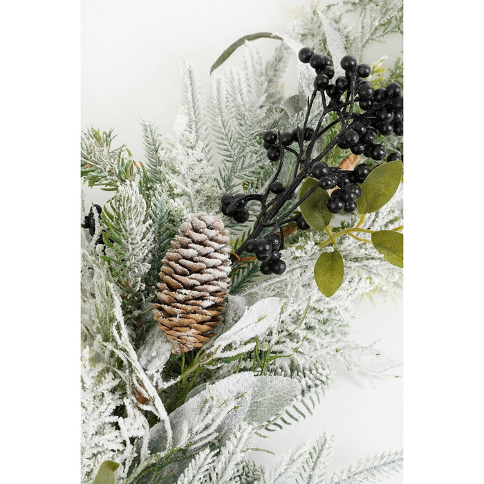 Vesper Garlande with pine cones - L180 x B15 x H10 cm - Green, Black