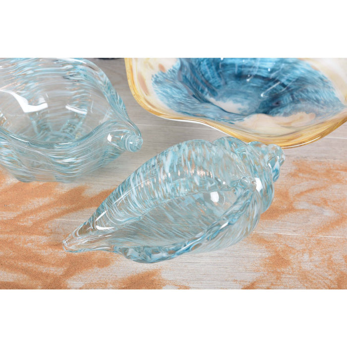BLAUWE SCHELPEN OCEAAN KOP 27.5X12.5X15CM