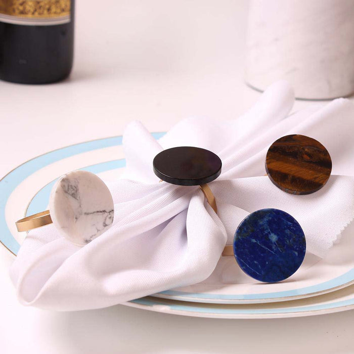 Set of 4 rounds of Multicolored stones towels