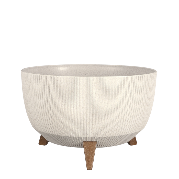 Doppio Flowerpot on Legs - H21 x Ø40 cm - Polypropylene - FSC Mix - Off White
