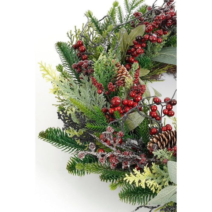 Bodi Christmas wreath with pine cones - H11 x Ø40 cm - Bordeaux