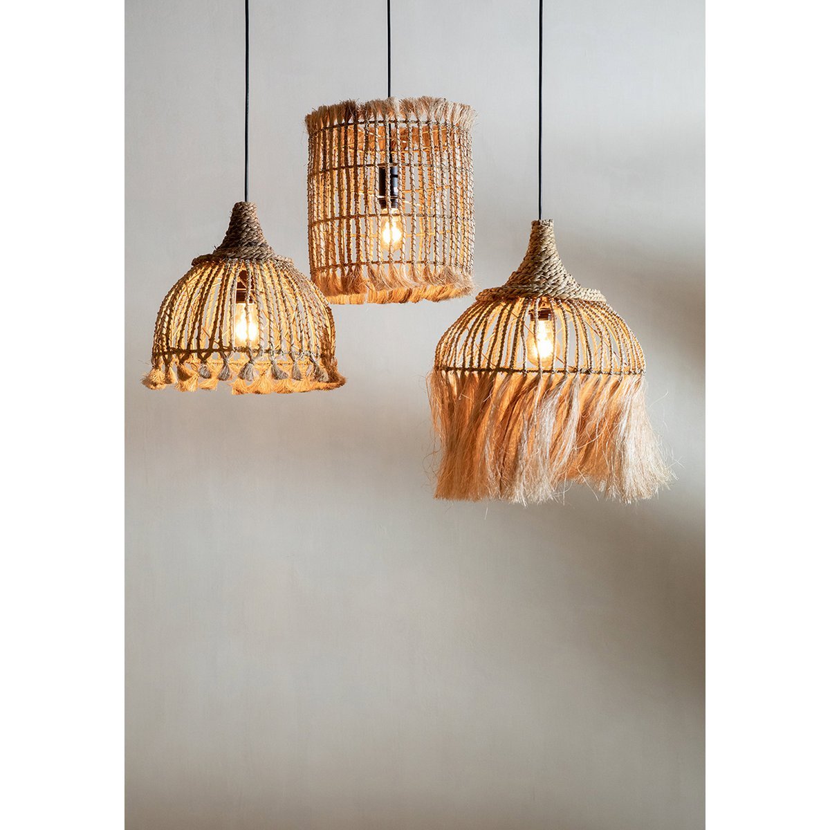The Abaca Tassel Pendant - Natural - S