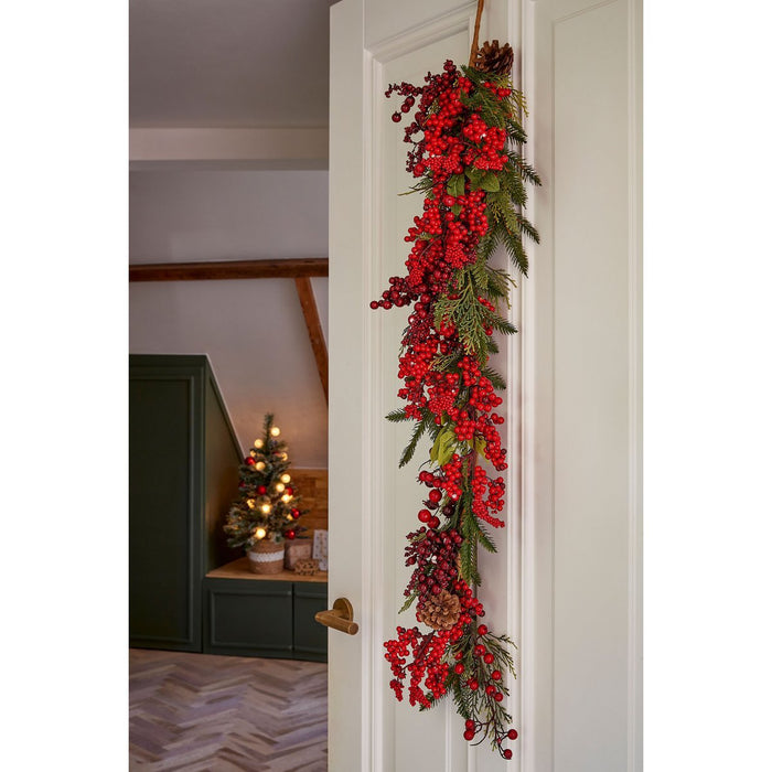 Randell drop -shaped Christmas garland - L110 x B18 x H10 cm - Red