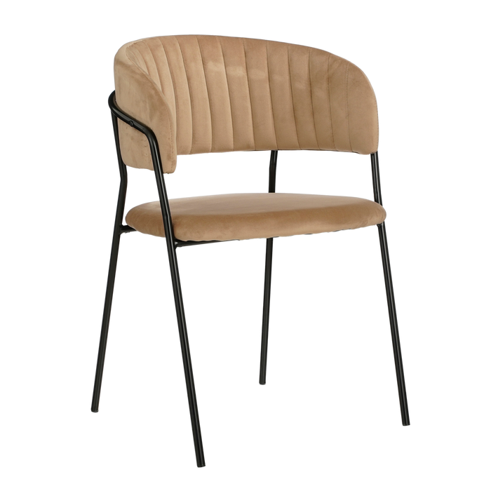 Moony Eetkamerstoel - Fluweel - Beige