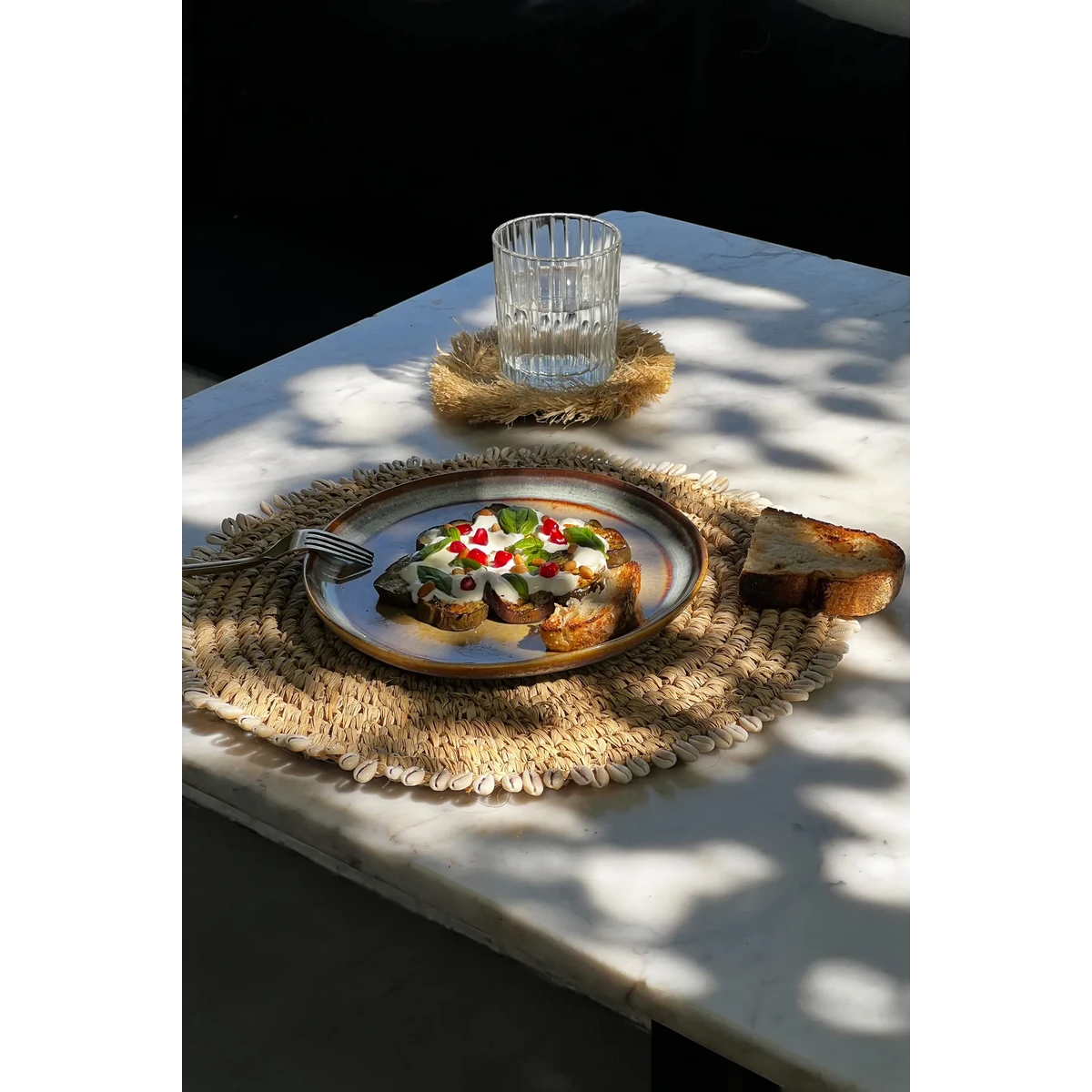 De Raffia Schelp Placemat - Natuurlijk