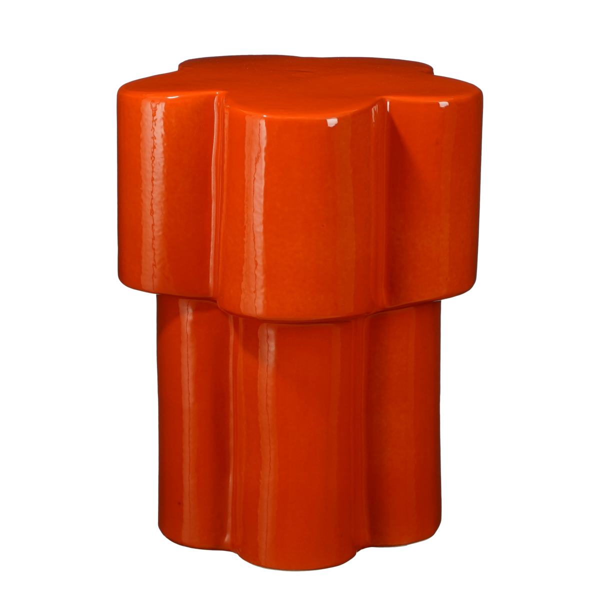 Aita Bijzettafel - H45 x Ø35 cm - Keramiek - Oranje