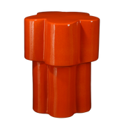 Aita Bijzettafel - H45 x Ø35 cm - Keramiek - Oranje