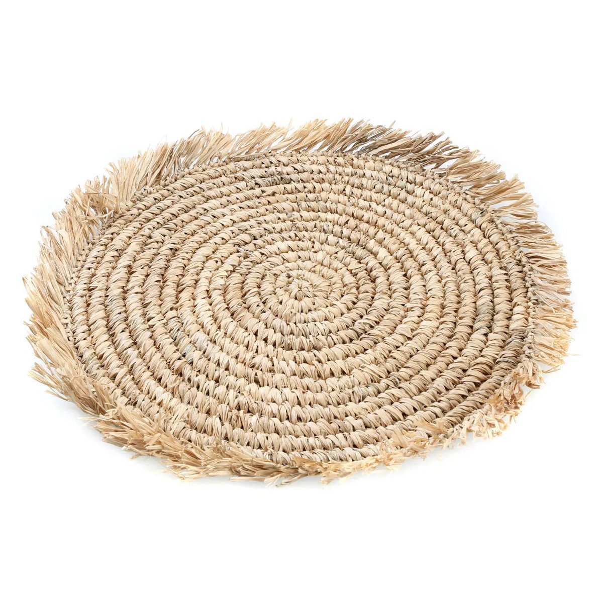 De Fringe Raffia Placemat Round - Naturel