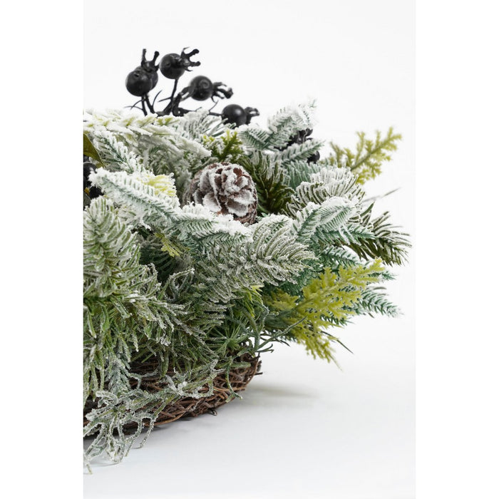 Vesper Christmas wreath with pine cones - H13 x Ø50 cm - Black