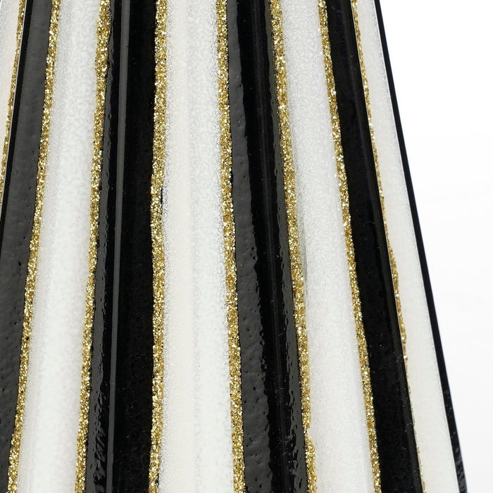 Decoration Christmas tree - H40 x Ø9 cm - Glass - White, Black