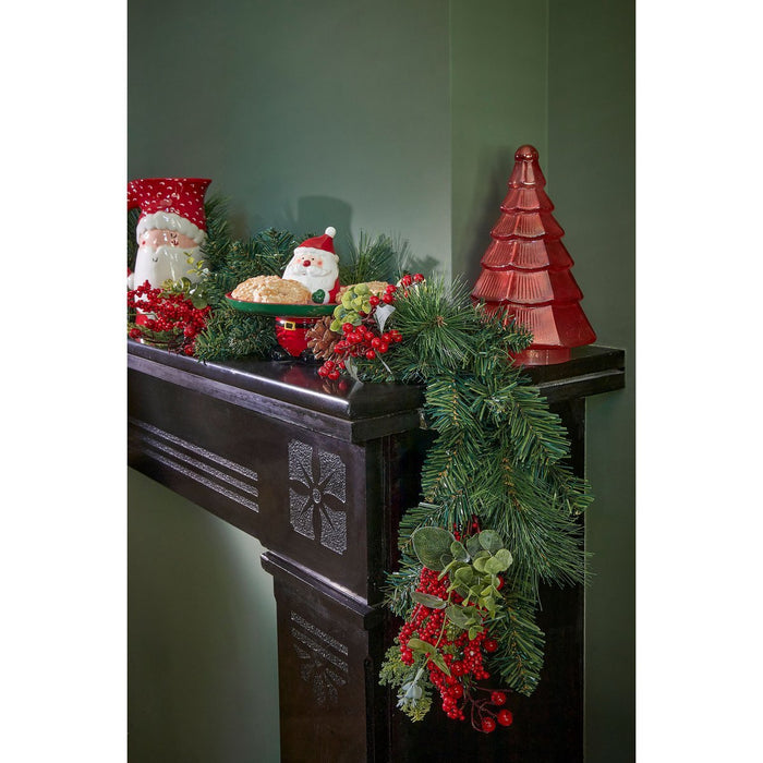 Harvey Garland with pine cones - L180 x B15 x H11 cm - Green, Red